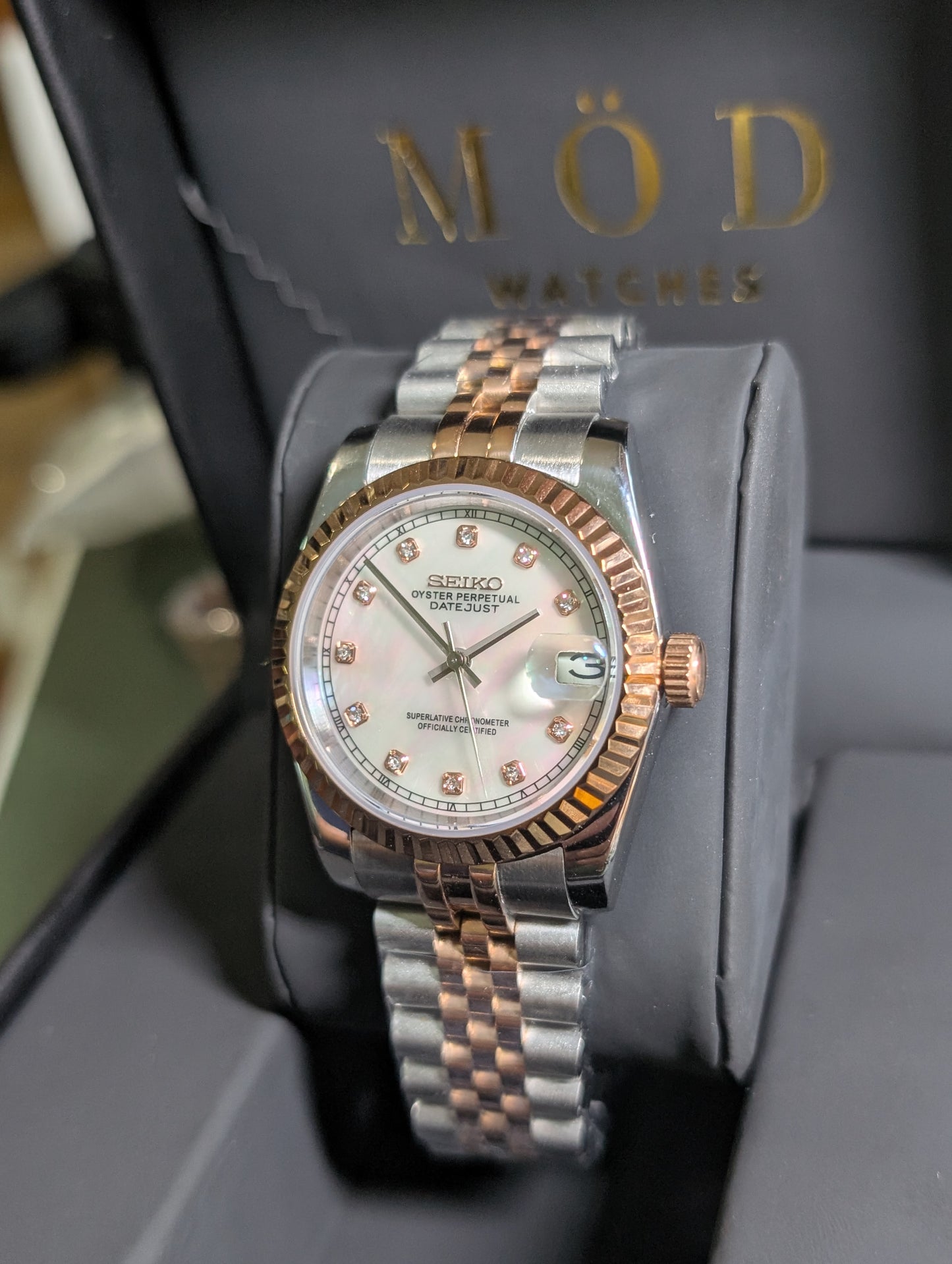 SEIKO-LEX PEARL DIAMOND ROSE GOLD DJ (TWO TONE)