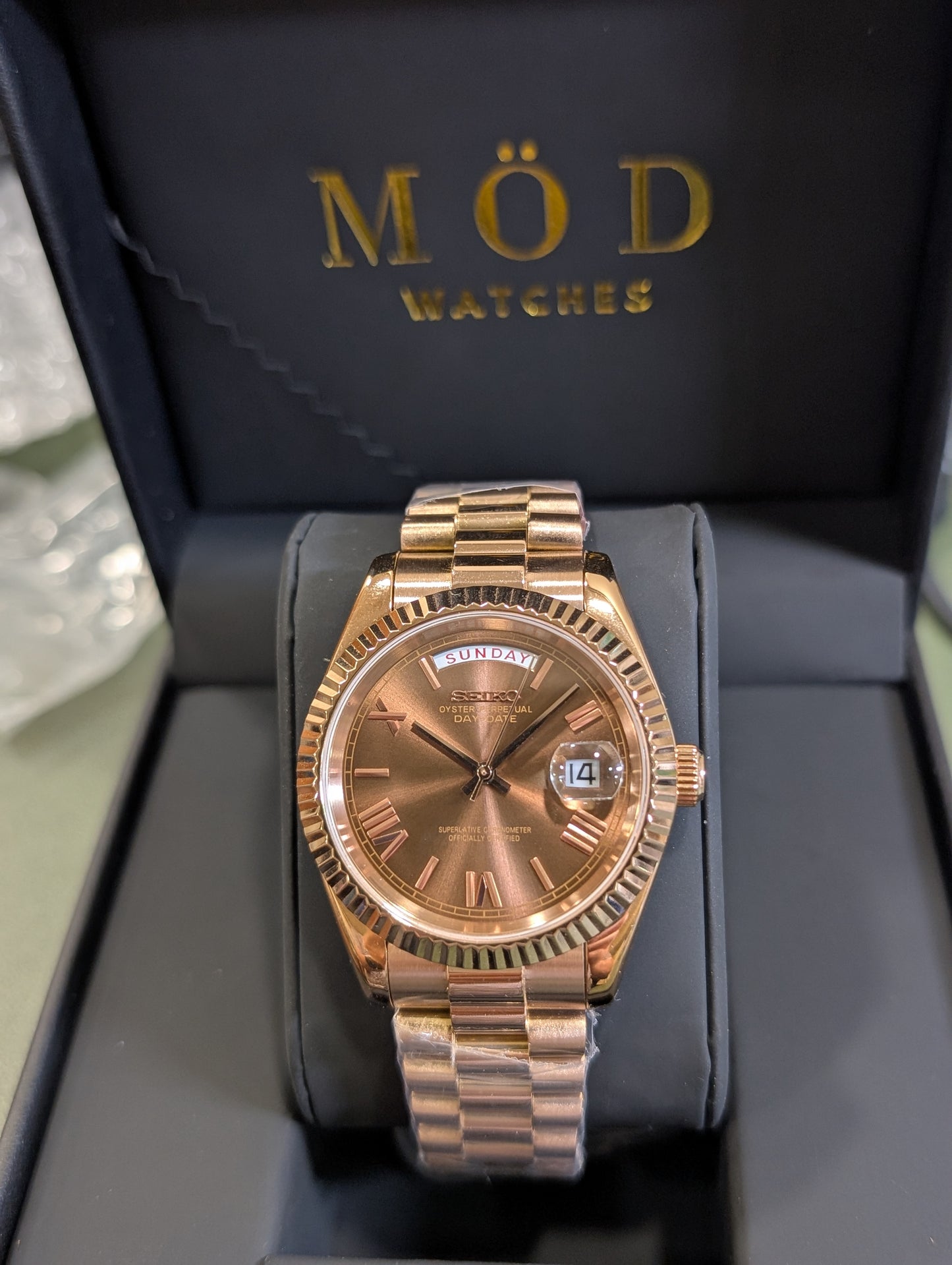 SEIKO-LEX ROSE GOLD DAY-DATE