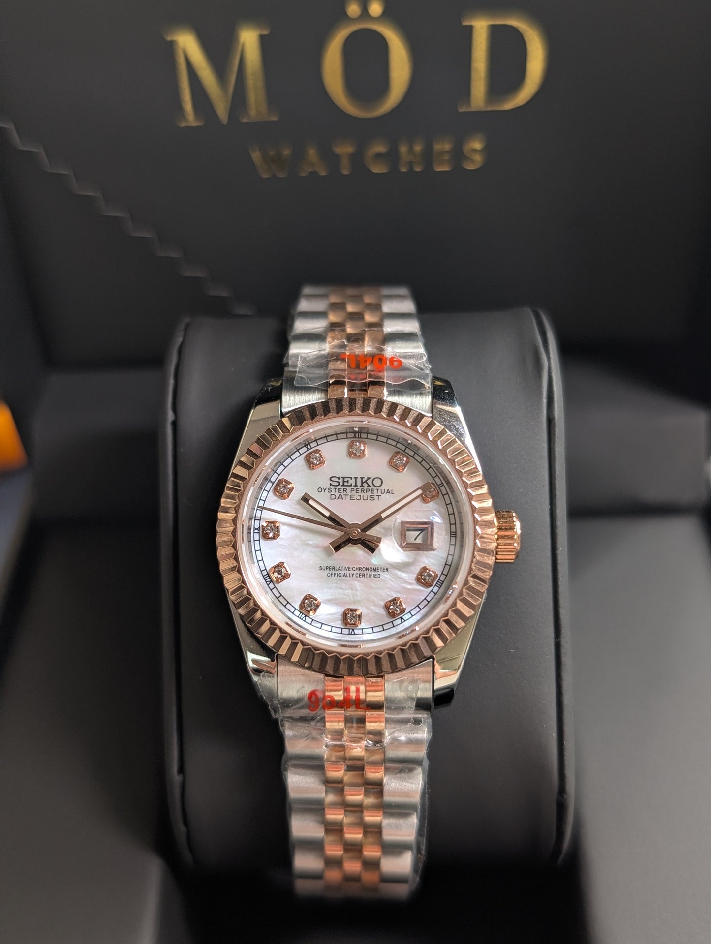 SEIKO-LEX TWO-TONE ROSE GOLD MOTHER OF PEARL DIA DJ WMNS (31MM)
