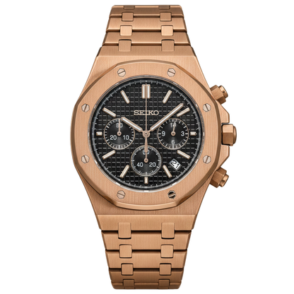 ROYAL SEIKOAK BLACK CHRONO ROSE GOLD