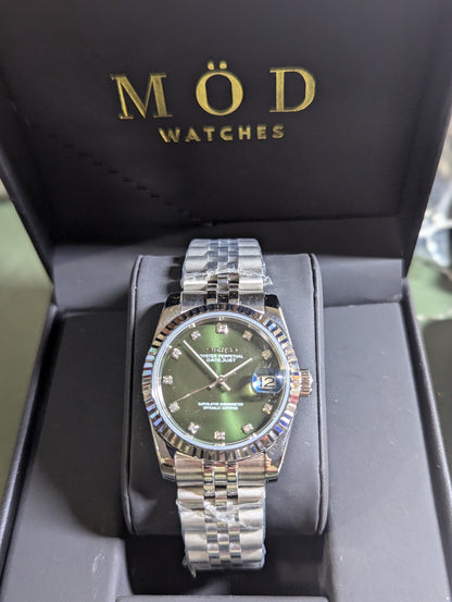 SEIKO-LEX OLIVE DIAMOND SILVER DJ