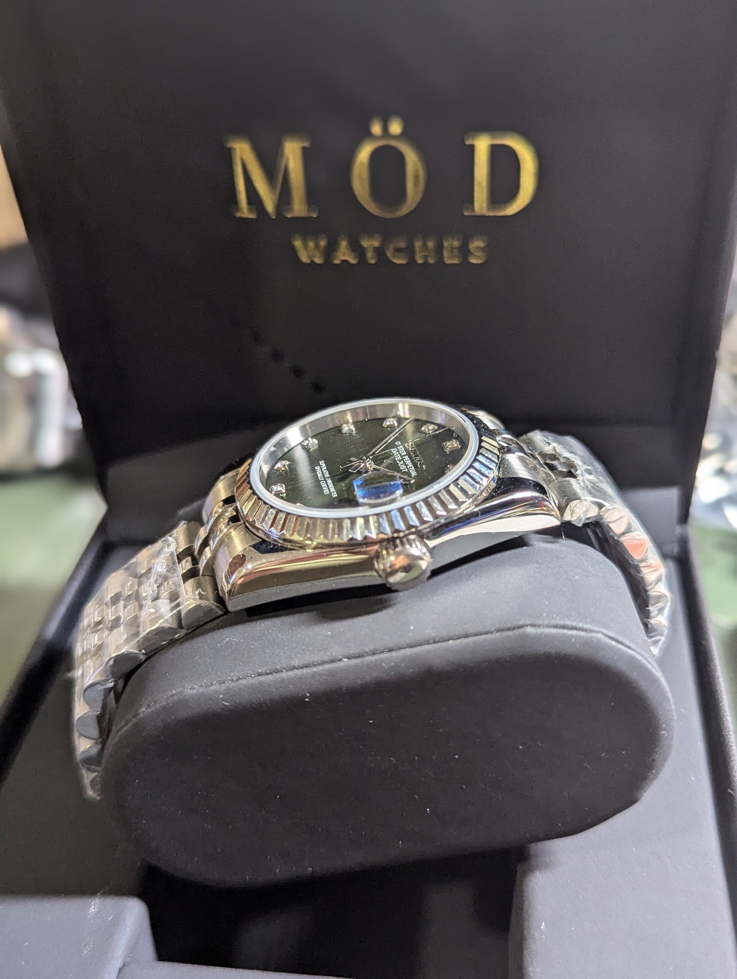SEIKO-LEX OLIVE DIAMOND SILVER DJ