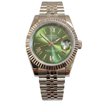 SEIKO-LEX OLIVE DIAMOND SILVER DJ