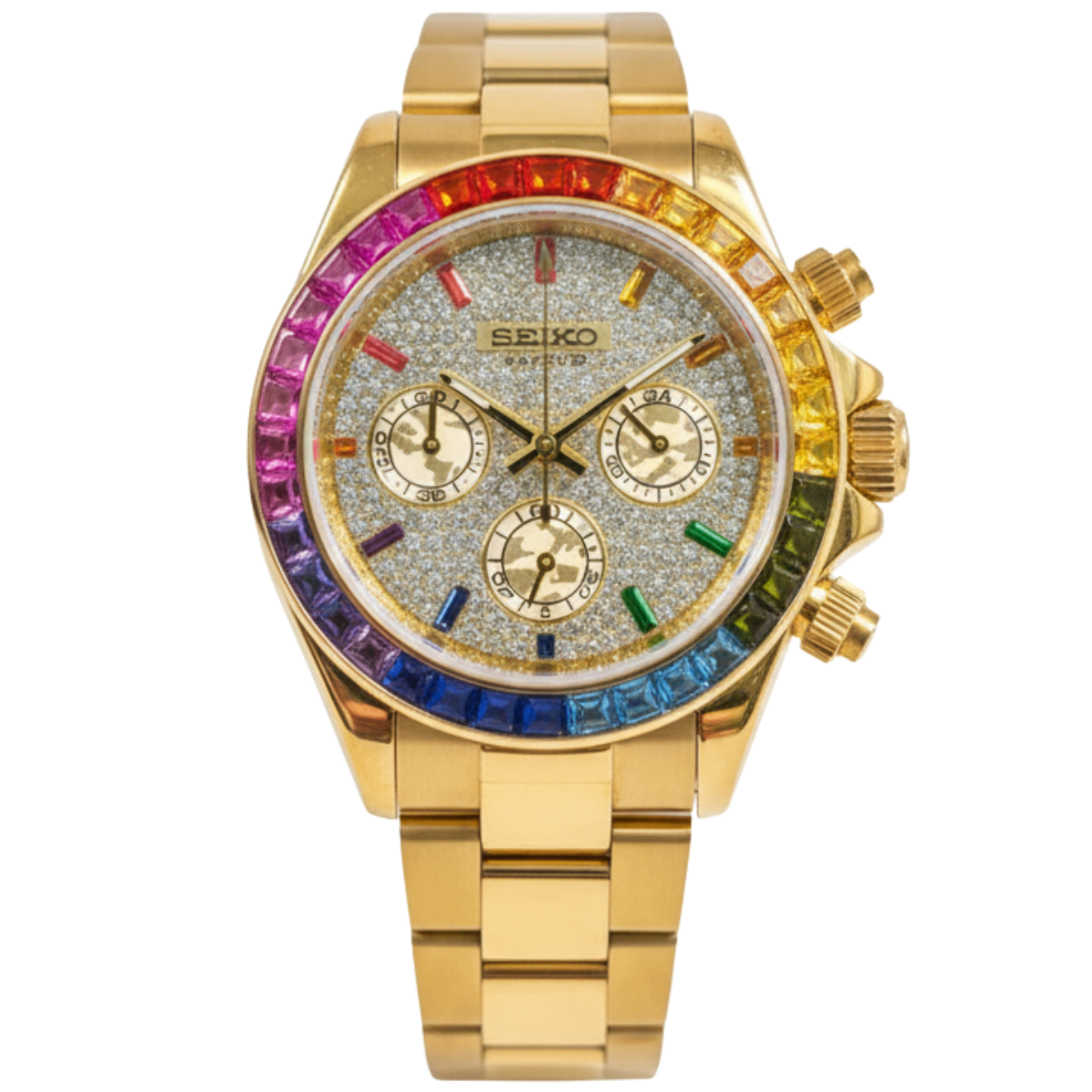 SEIKO-LEX ICED OUT YELLOW GOLD DAYTONA