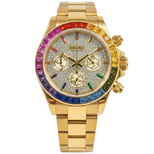 SEIKO-LEX ICED OUT YELLOW GOLD DAYTONA