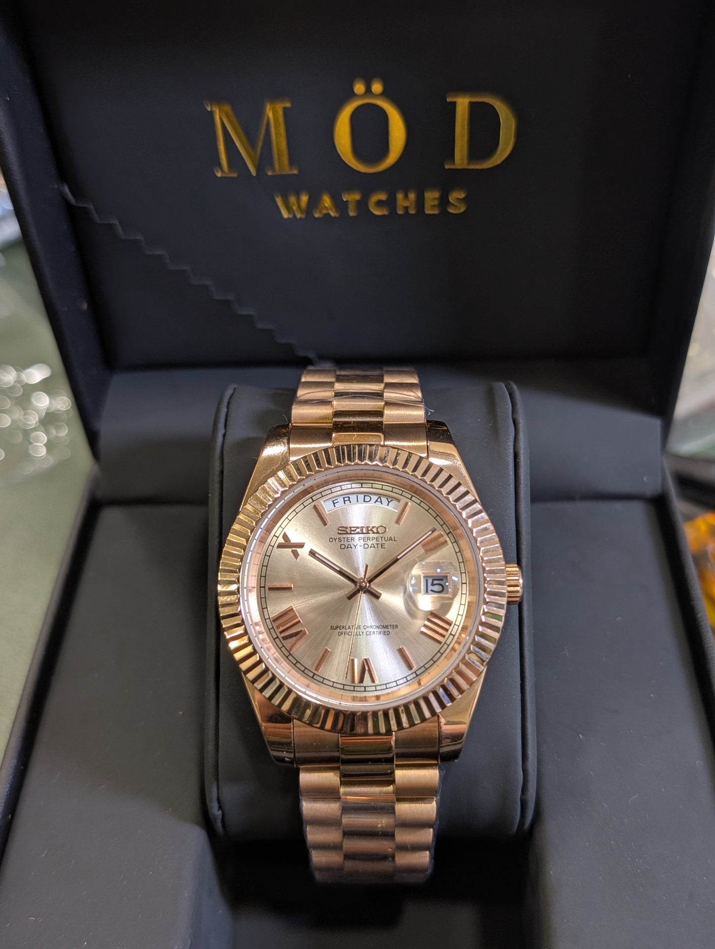 SEIKO-LEX ROSE GOLD DAY-DATE