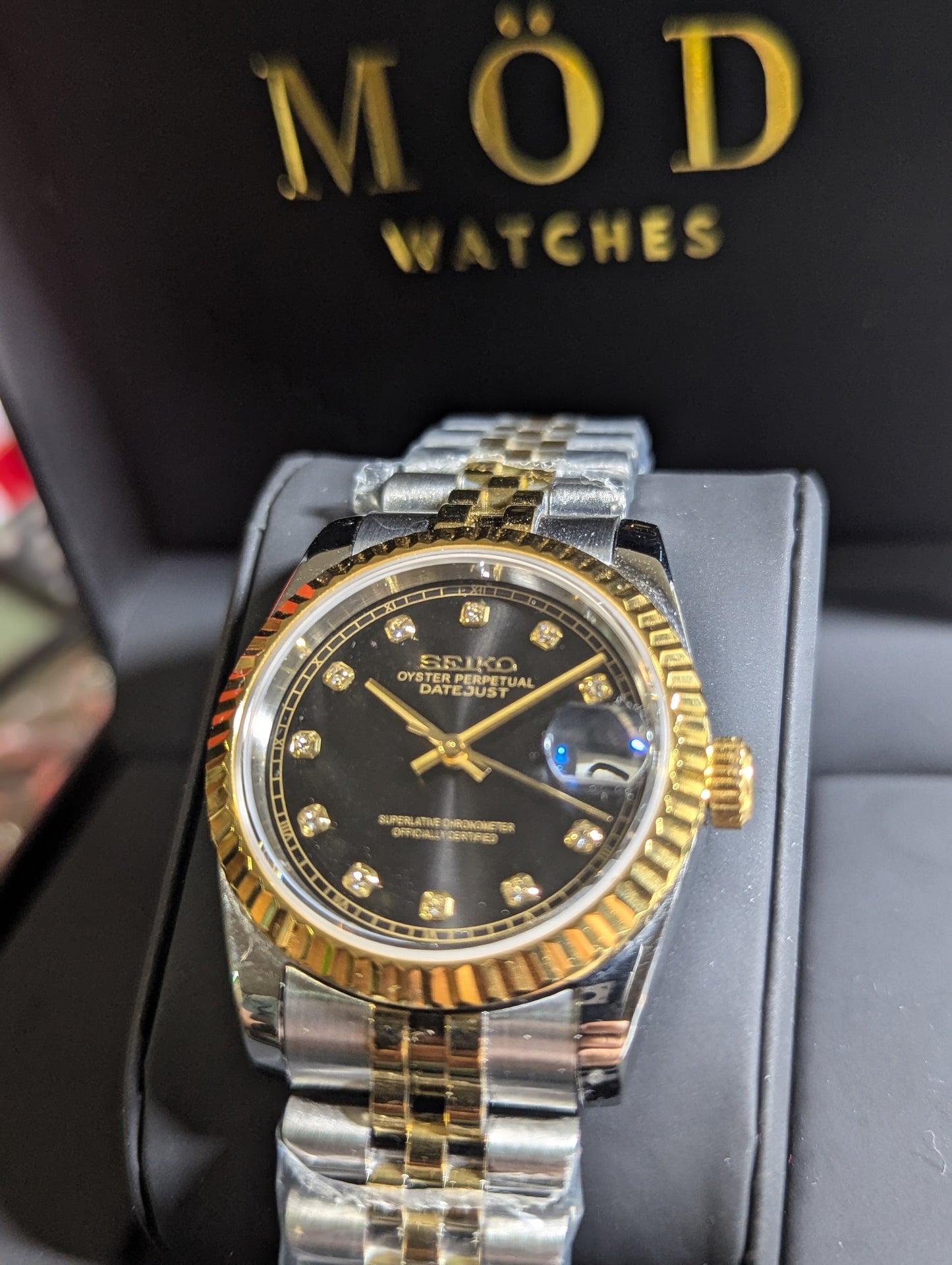 SEIKO-LEX BLACK DIAMOND YELLOW GOLD DJ (TWO TONE)