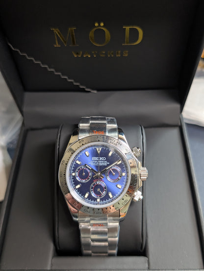 SEIKO-LEX SILVER BLUE DAYTONA