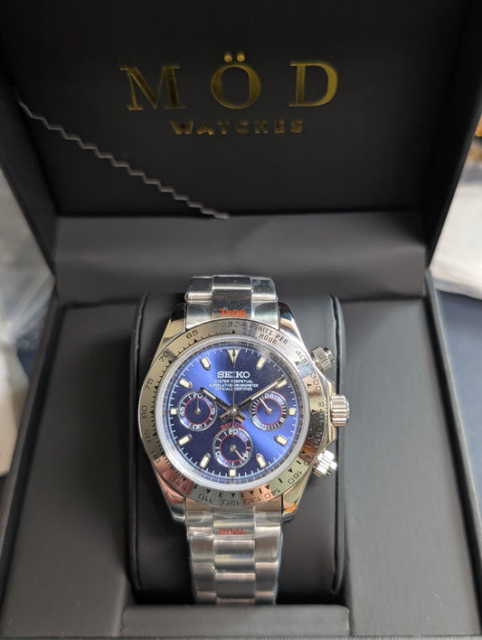 SEIKO-LEX SILVER BLUE DAYTONA