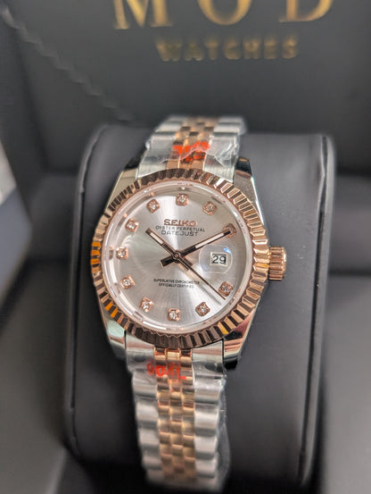 SEIKO-LEX TWO-TONE ROSE GOLD SILVER DIA DJ WMNS (31MM)