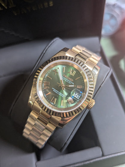 SEIKO-LEX ROSE GOLD PRESIDENT DJ OLIVE (39MM)