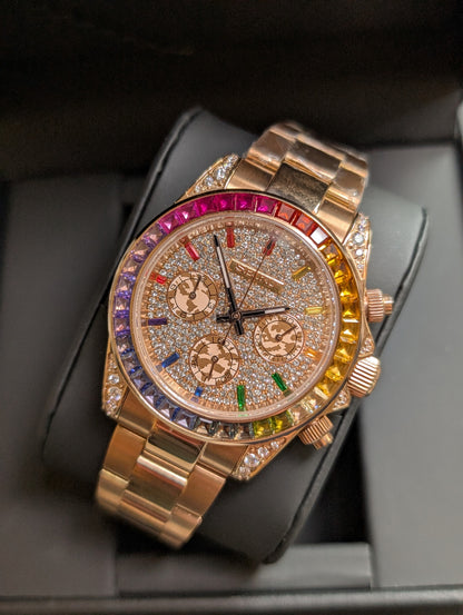 SEIKO-LEX ICED OUT ROSE GOLD DAYTONA