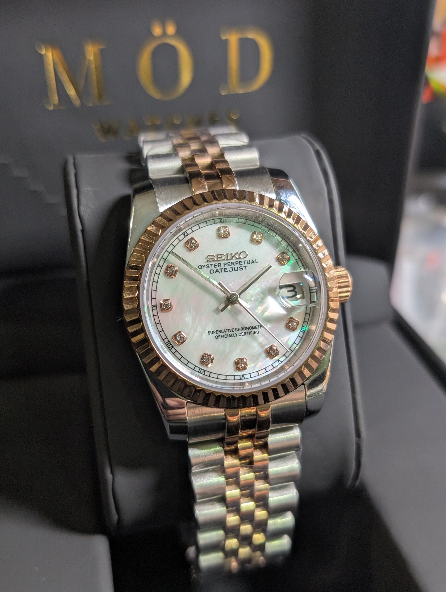 SEIKO-LEX PEARL DIAMOND ROSE GOLD DJ (TWO TONE)