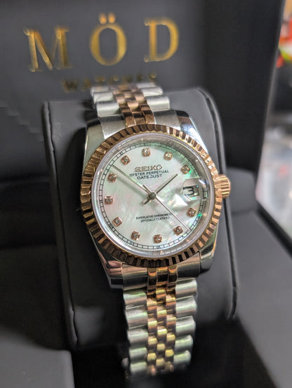 SEIKO-LEX PEARL DIAMOND ROSE GOLD DJ (TWO TONE)