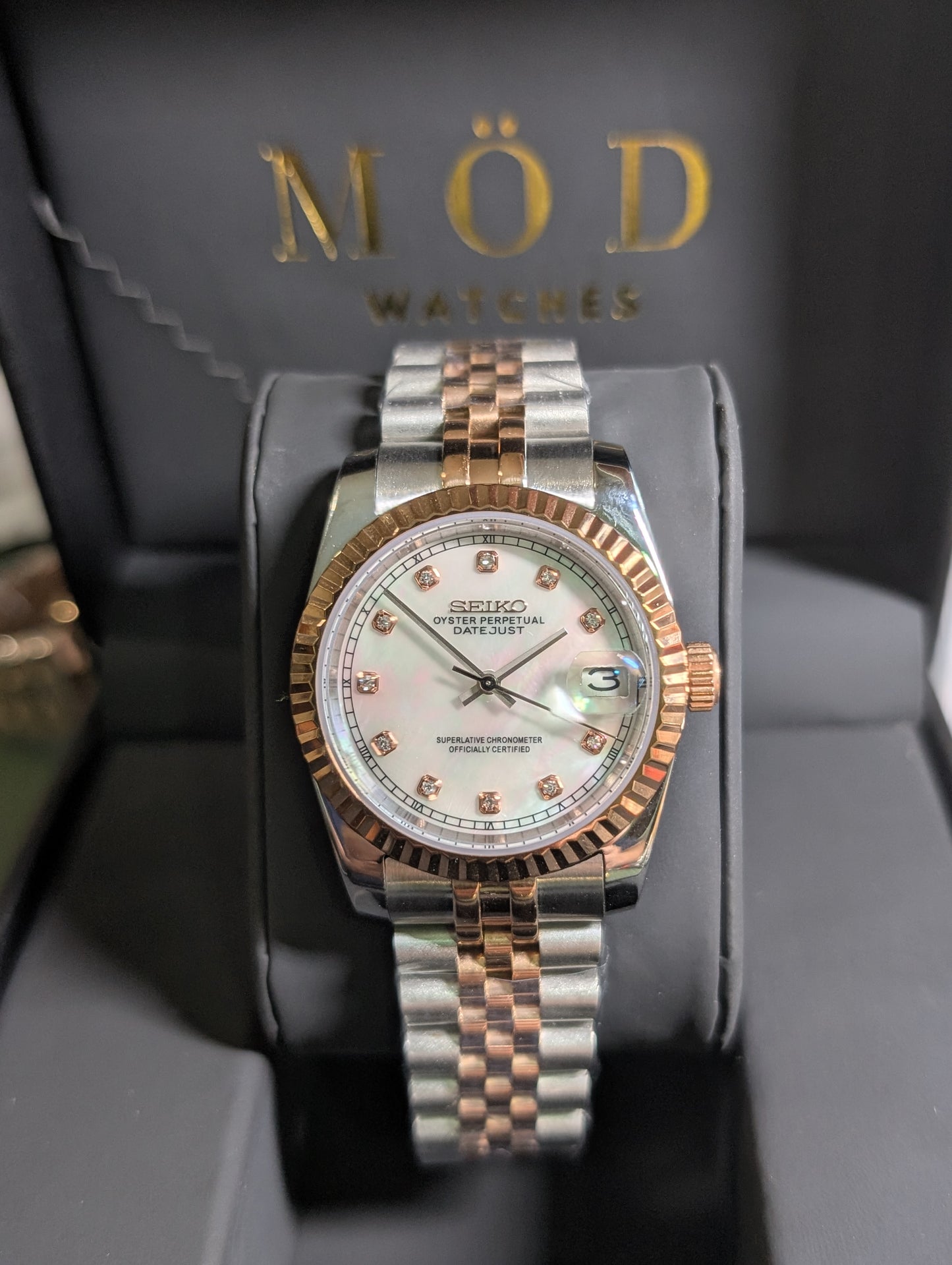 SEIKO-LEX PEARL DIAMOND ROSE GOLD DJ (TWO TONE)