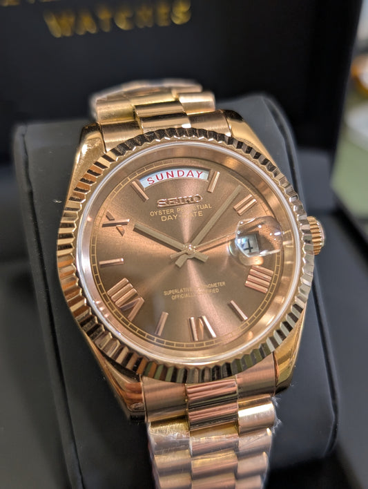 SEIKO-LEX ROSE GOLD DAY-DATE