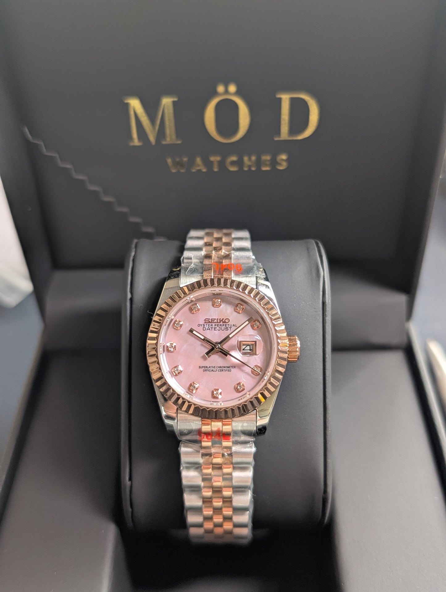 SEIKO-LEX TWO-TONE ROSE GOLD MOTHER OF PEARL PINK DIA DJ WMNS (31MM)