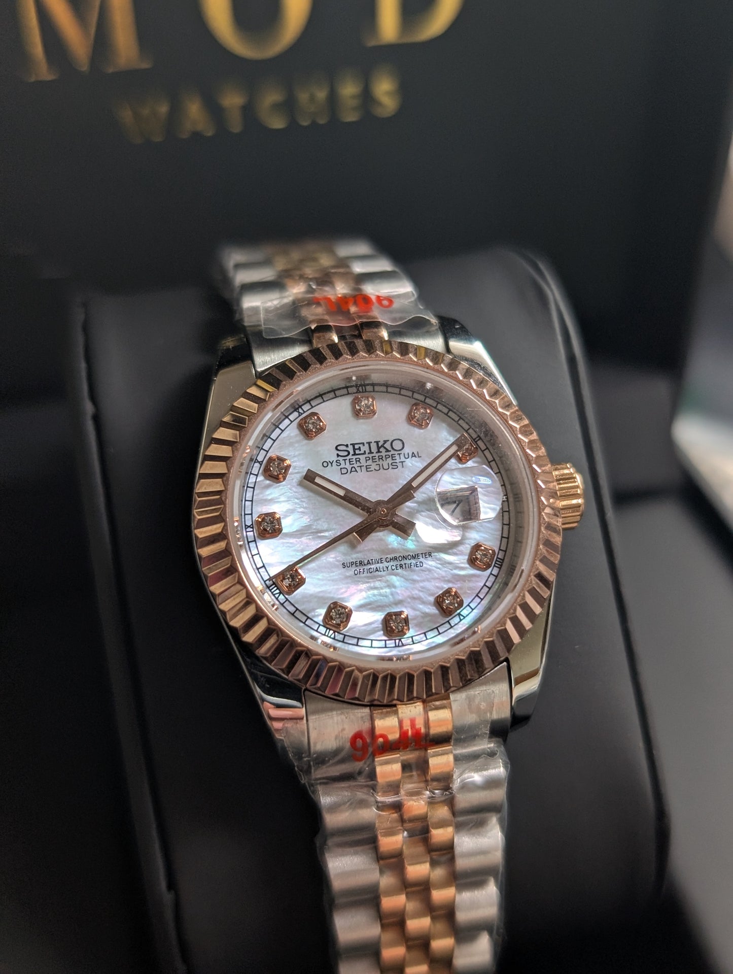 SEIKO-LEX TWO-TONE ROSE GOLD MOTHER OF PEARL DIA DJ WMNS (31MM)