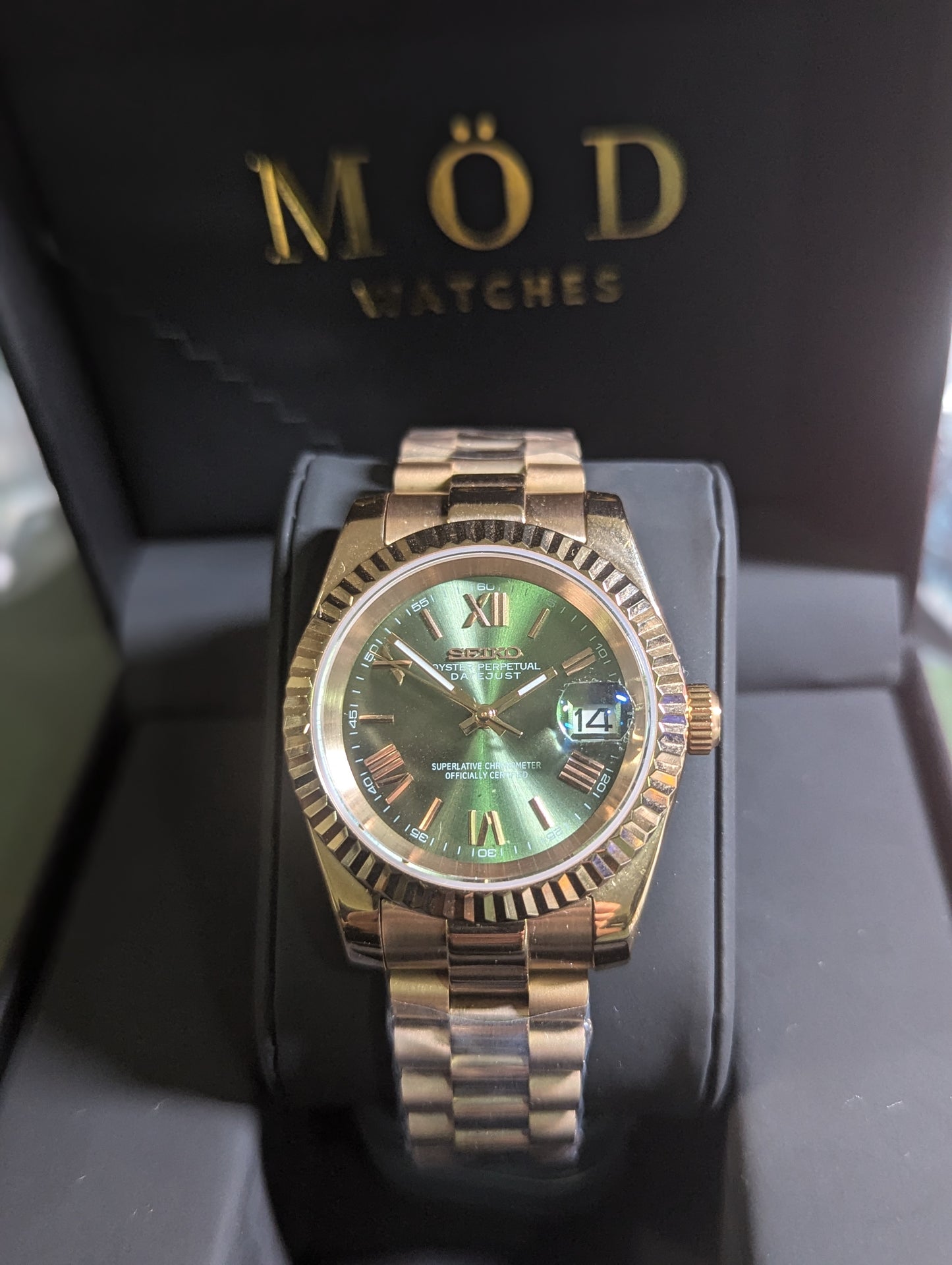 SEIKO-LEX ROSE GOLD PRESIDENT DJ OLIVE (39MM)