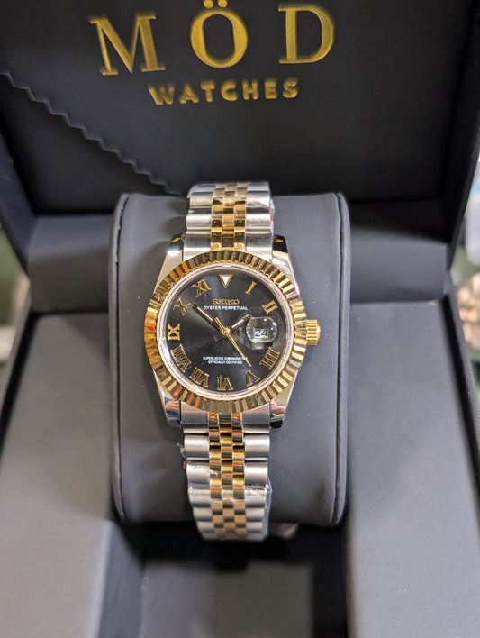 SEIKO-LEX TWO-TONE YELLOW GOLD ROMAN DJ WMNS (31MM)