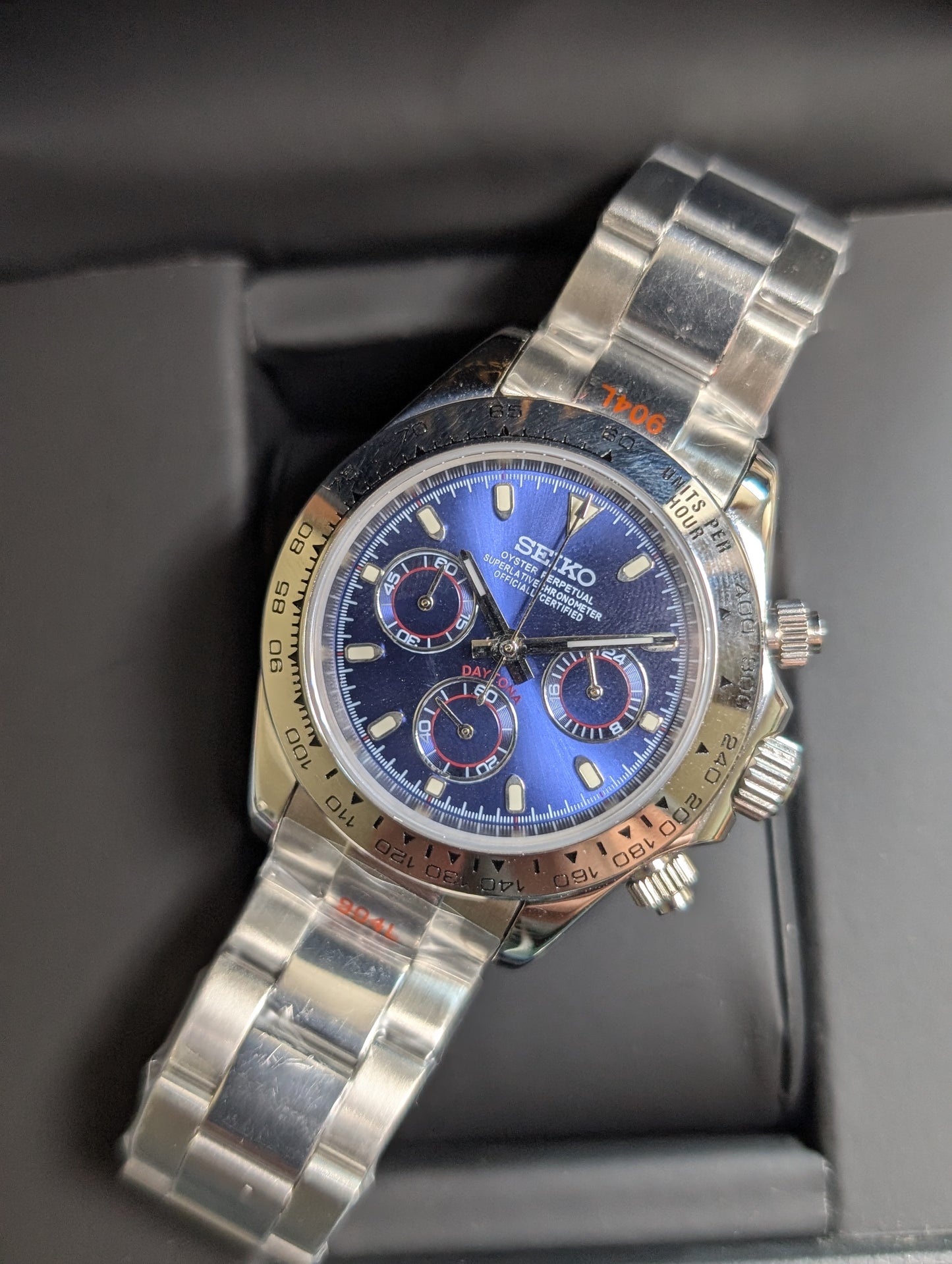 SEIKO-LEX SILVER BLUE DAYTONA
