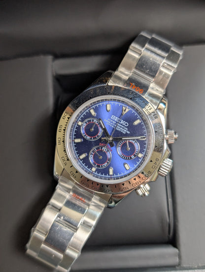 SEIKO-LEX SILVER BLUE DAYTONA