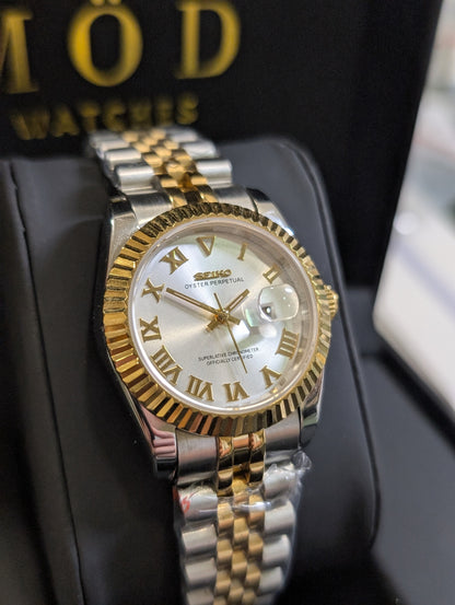 SEIKO-LEX TWO-TONE YELLOW GOLD ROMAN DJ WMNS (31MM)