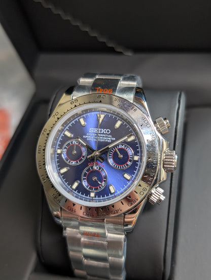 SEIKO-LEX SILVER BLUE DAYTONA