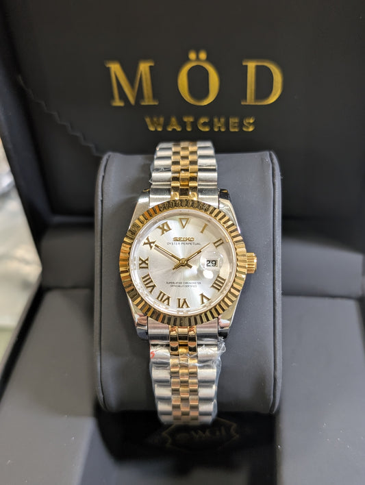 SEIKO-LEX TWO-TONE YELLOW GOLD ROMAN DJ WMNS (31MM)
