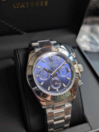 SEIKO-LEX SILVER BLUE DAYTONA