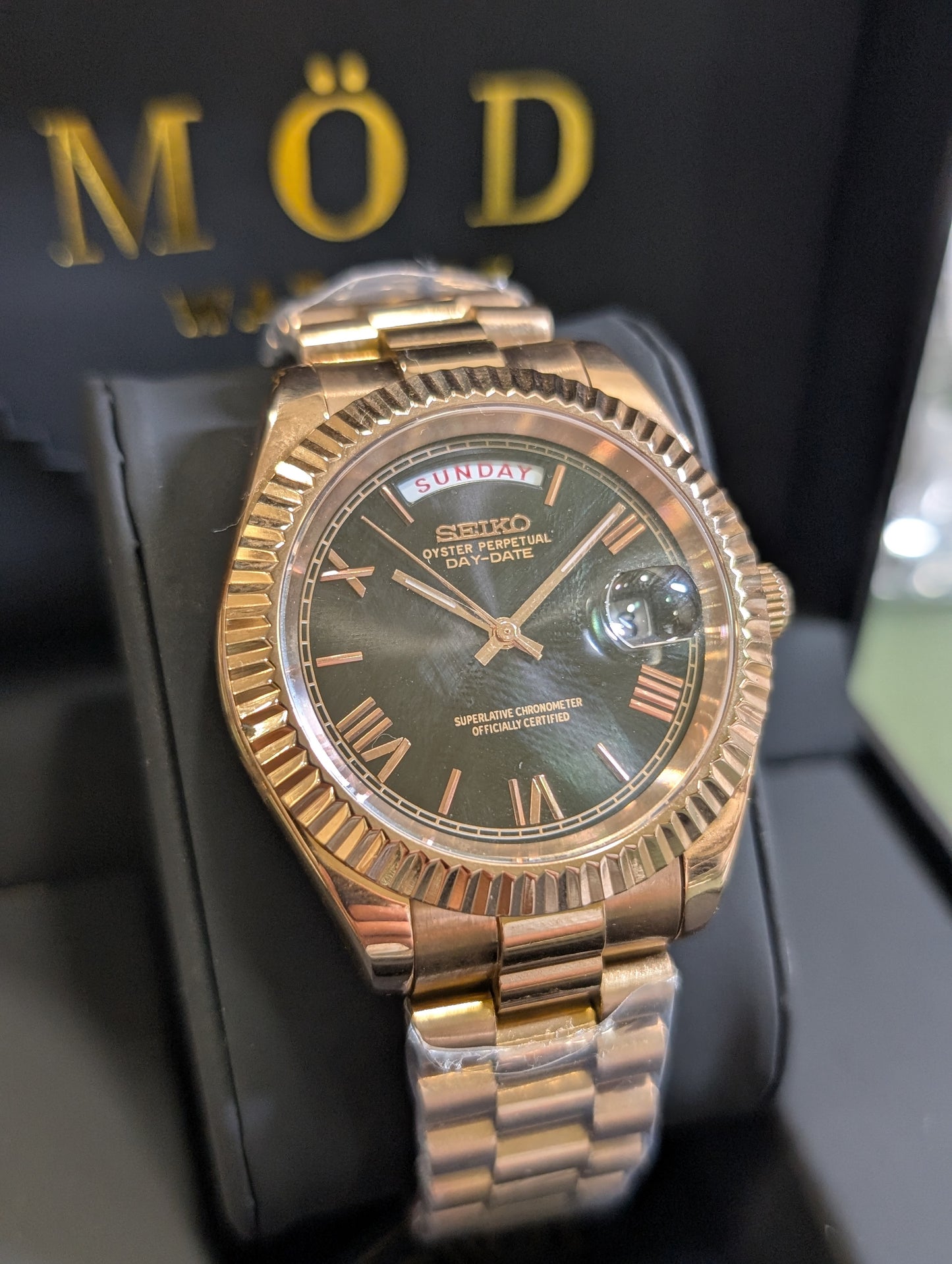 SEIKO-LEX ROSE GOLD DAY-DATE