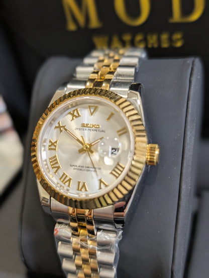 SEIKO-LEX TWO-TONE YELLOW GOLD ROMAN DJ WMNS (31MM)