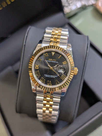 SEIKO-LEX TWO-TONE YELLOW GOLD ROMAN DJ WMNS (31MM)