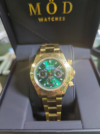 SEIKO-LEX GOLD DAYTONA GREEN