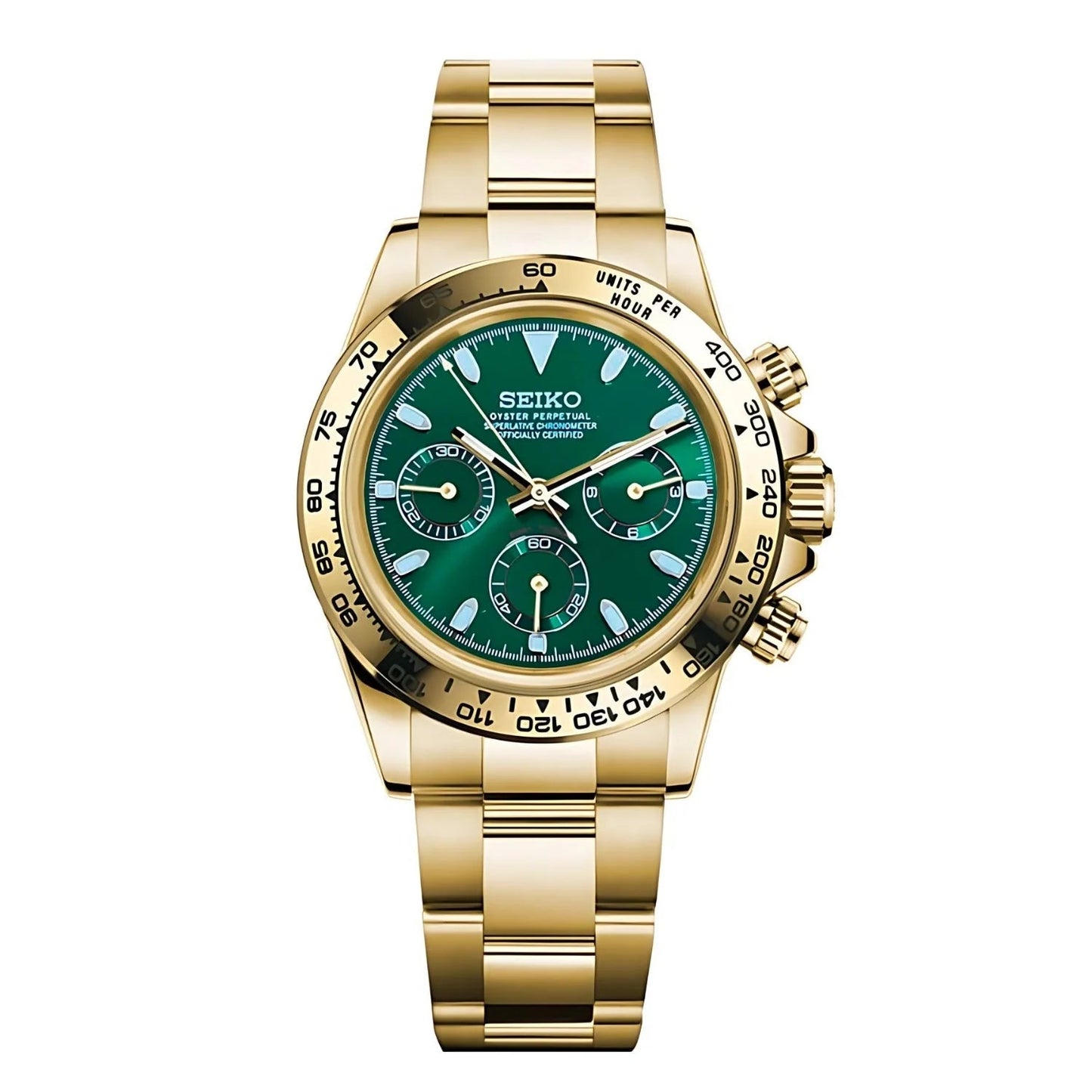 SEIKO-LEX GOLD DAYTONA GREEN