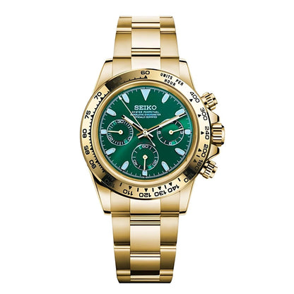 SEIKO-LEX GOLD DAYTONA GREEN